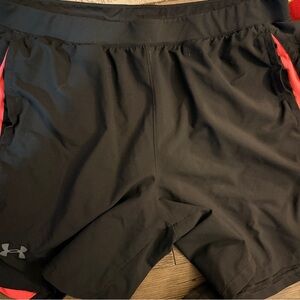 Under Armour Black Shorts with Red Drawstring